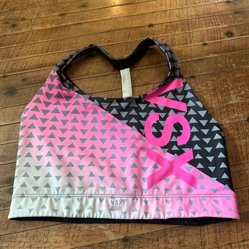 Victoria’s VSX Sport L pink black high neck sports bra